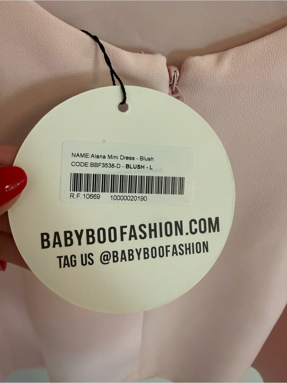 BabyBoo Alana Mini Dress in Blush L (NWT) - Picture 6 of 8